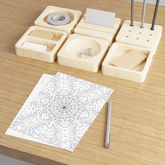 DIY Jungle Star Mandala 7x5in Postcard (free US shipping)