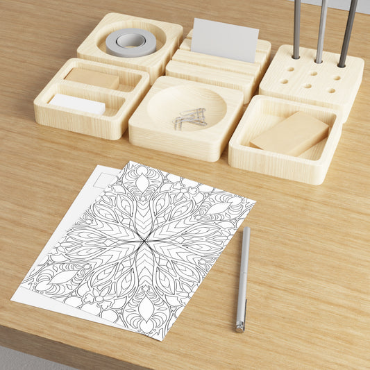 DIY Cornflower Mandala 7x5 Postcard (free US shipping)