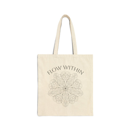 Cotton Eco-Friendly 'Flow Within' Canvas Tote Bag (free US shipping)