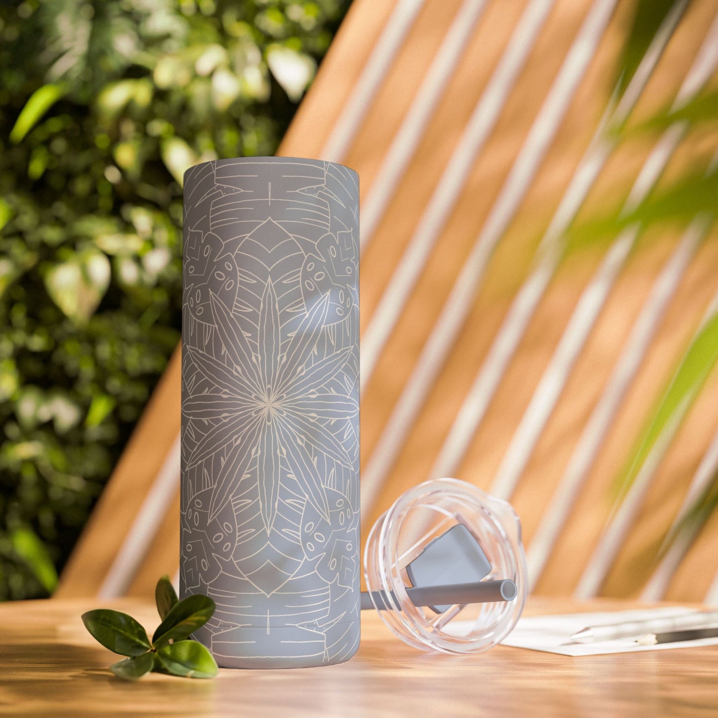 Chic Travel Tumbler, Floral Design, Eco-Friendly Travel Cup (free US shipping)