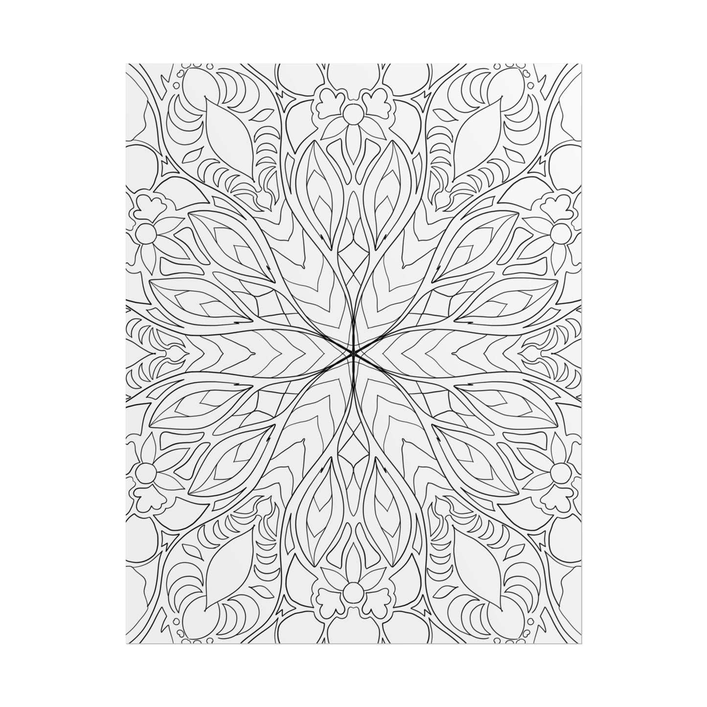 Intricate Mandala Rolled Poster 11x14in, Coloring project (free US shipping)