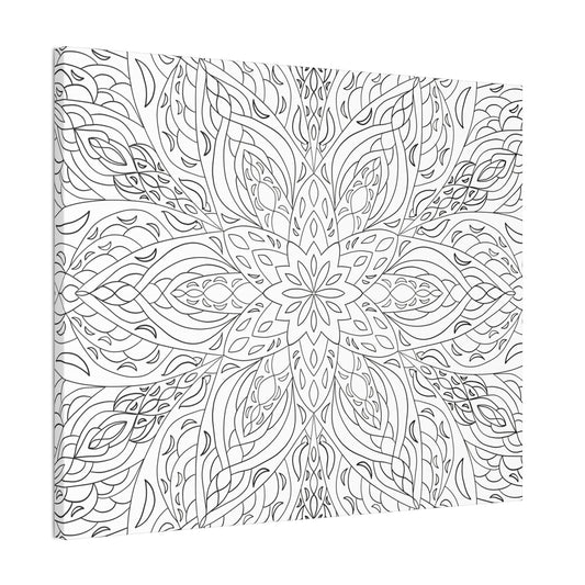 DIY Lotus Flower & Leaves Mandala Canvas Wall Art (free US shipping)