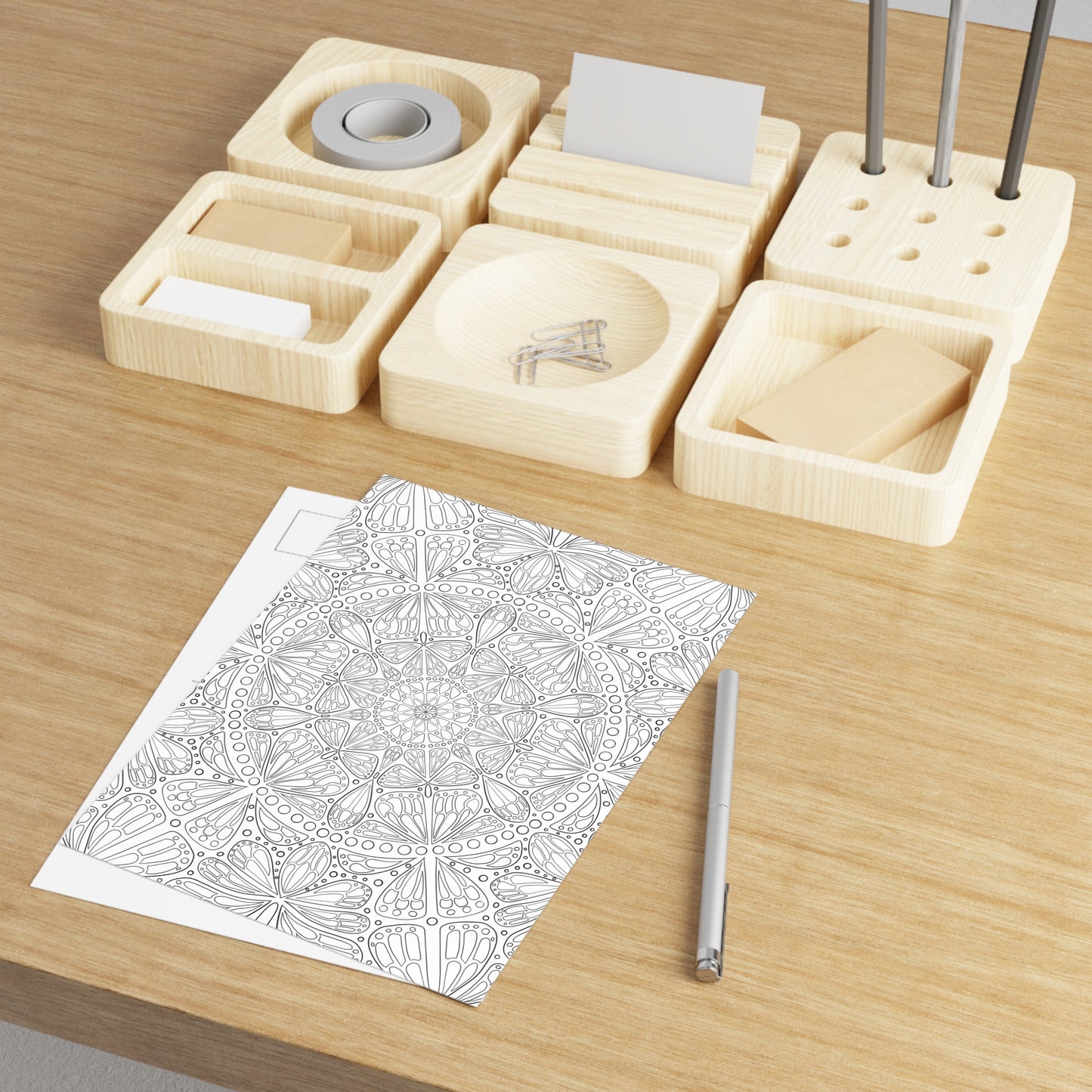 DIY Monarch Butterfly Mandala 7x5in Postcard (free US shipping)