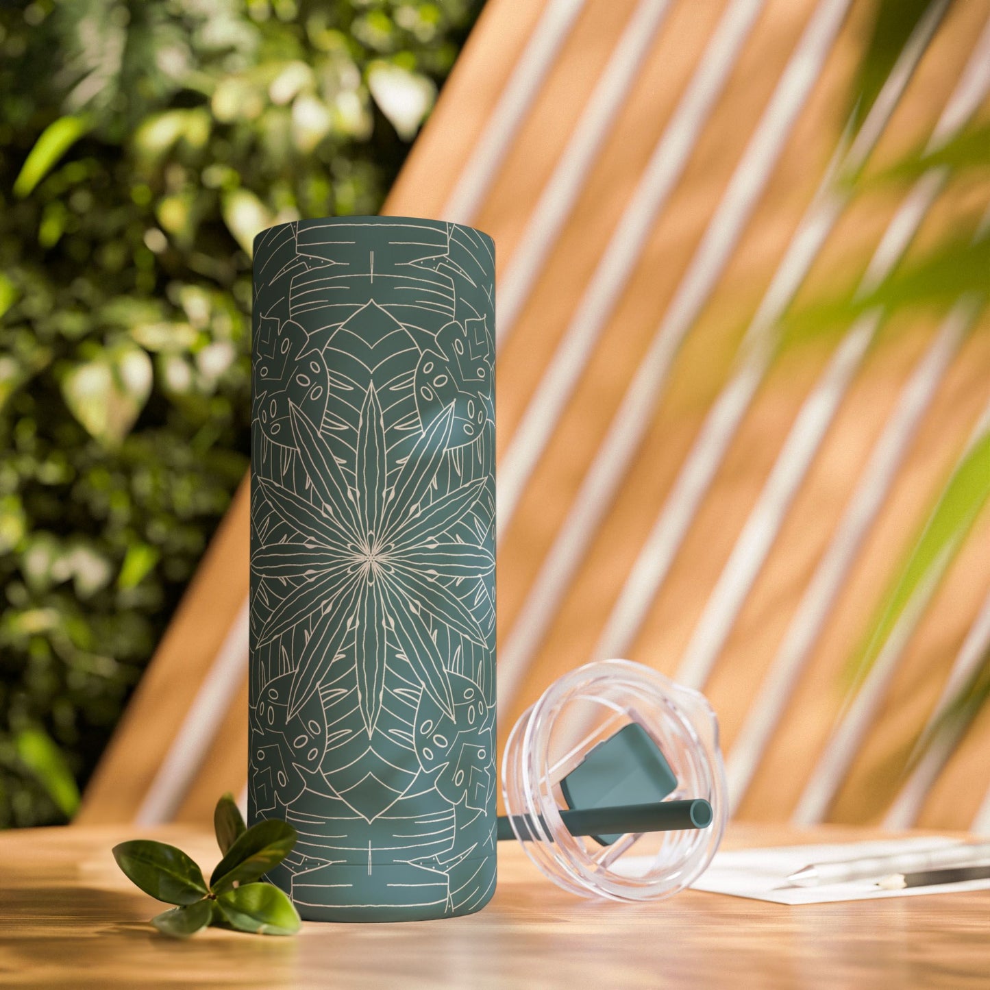 Chic Travel Tumbler, Floral Design, Eco-Friendly Travel Cup (free US shipping)