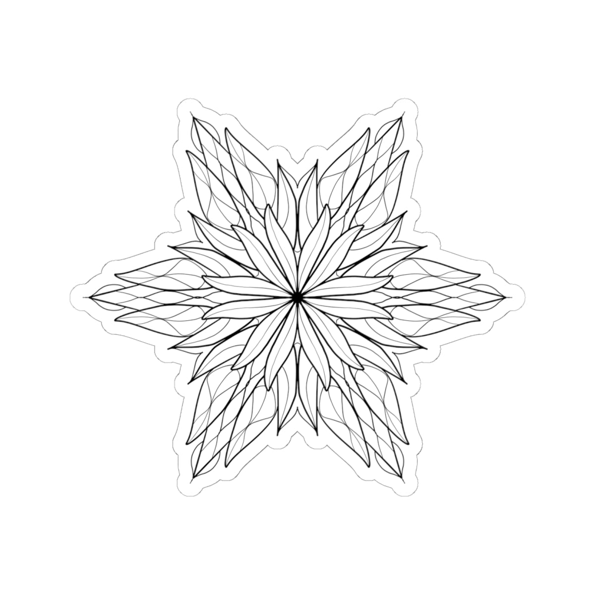 DIY Starburst Dahlia Mandala 6x6 inch Kiss-Cut Sticker (free US shipping)