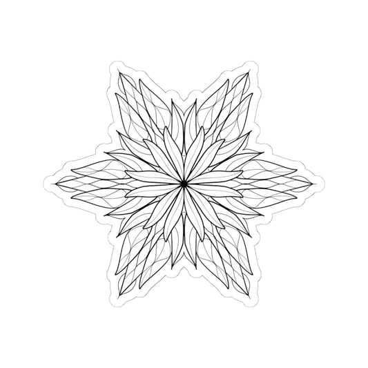 DIY Starburst Dahlia Mandala 6x6 inch Kiss-Cut Sticker (free US shipping)