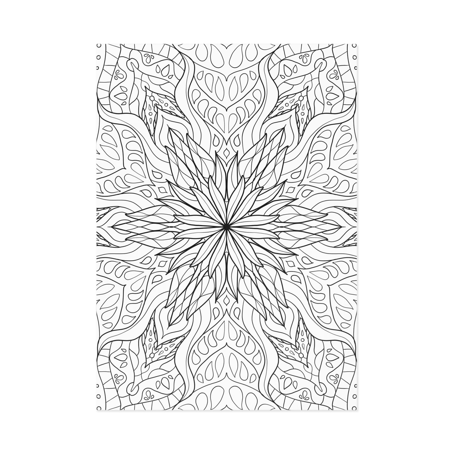 DIY Starburst Dahlia Mandala 7x5 Postcard (free US shipping)