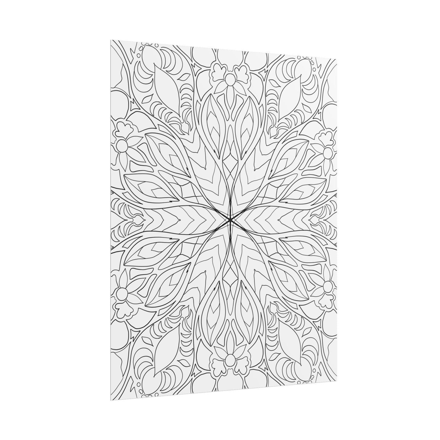 Intricate Mandala Rolled Poster 11x14in, Coloring project (free US shipping)