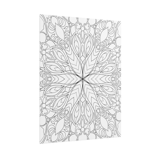 Intricate Mandala Rolled Poster 11x14in, Coloring project (free US shipping)