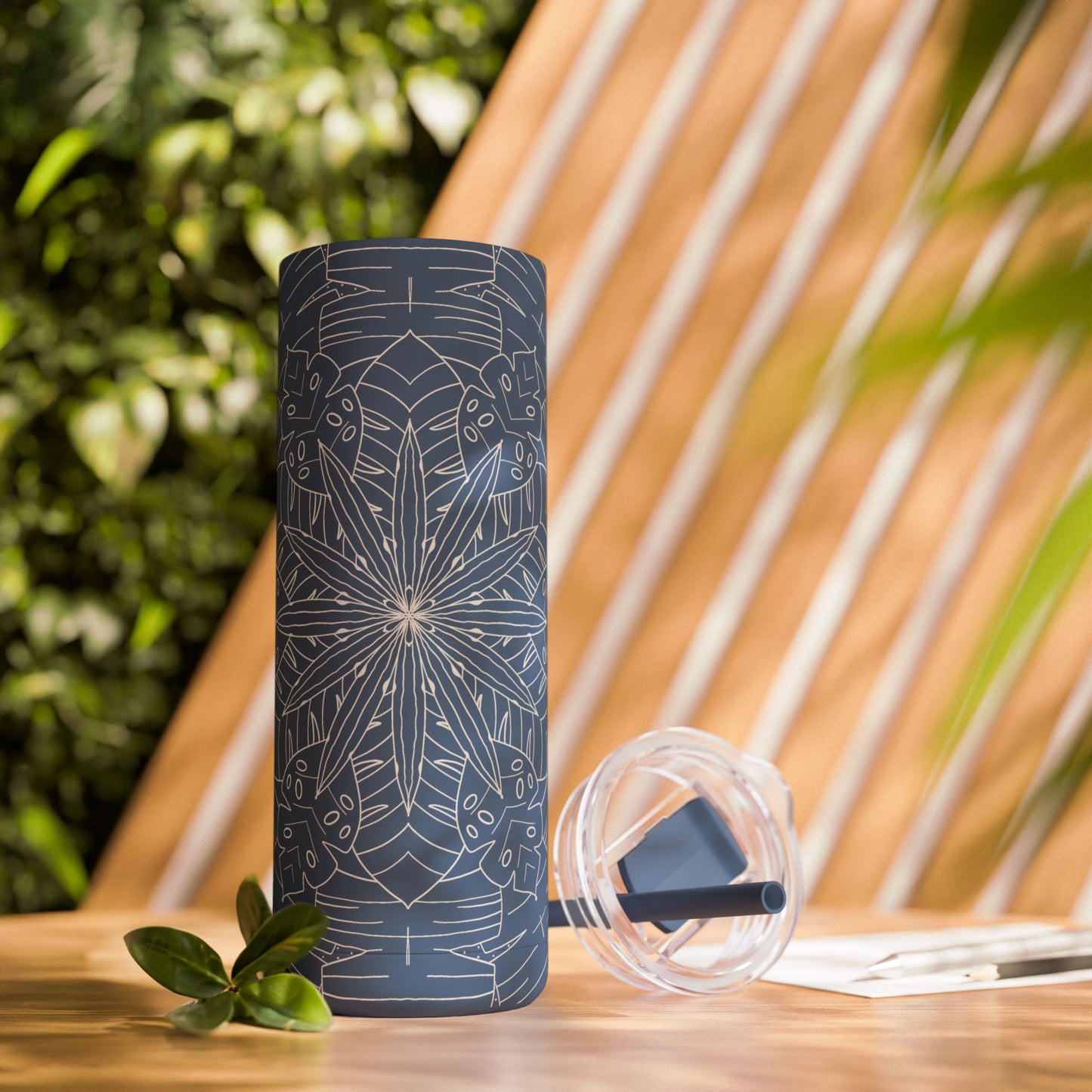 Chic Travel Tumbler, Floral Design, Eco-Friendly Travel Cup (free US shipping)