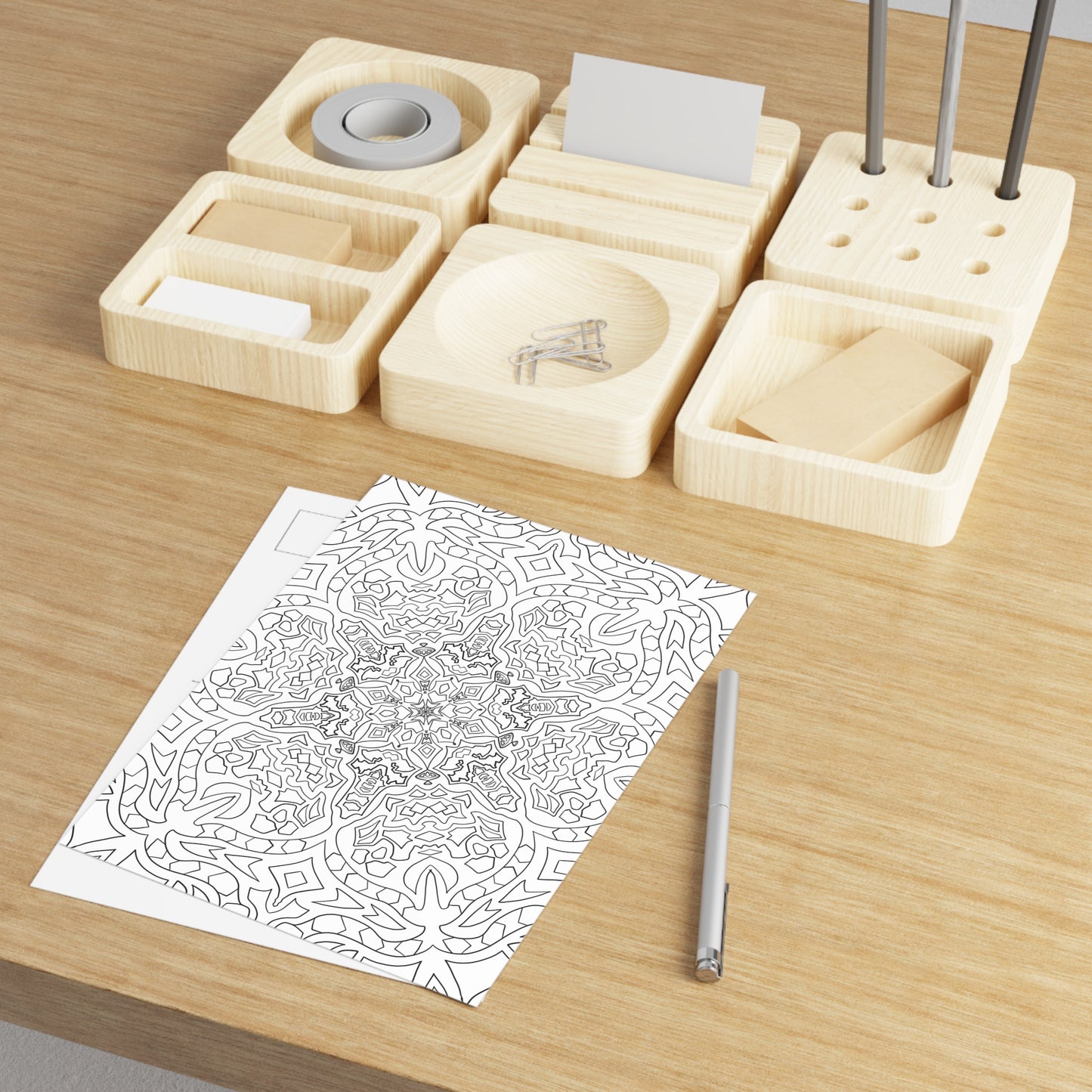 DIY Passionflower Mandala 7x5 Postcard (free US shipping)