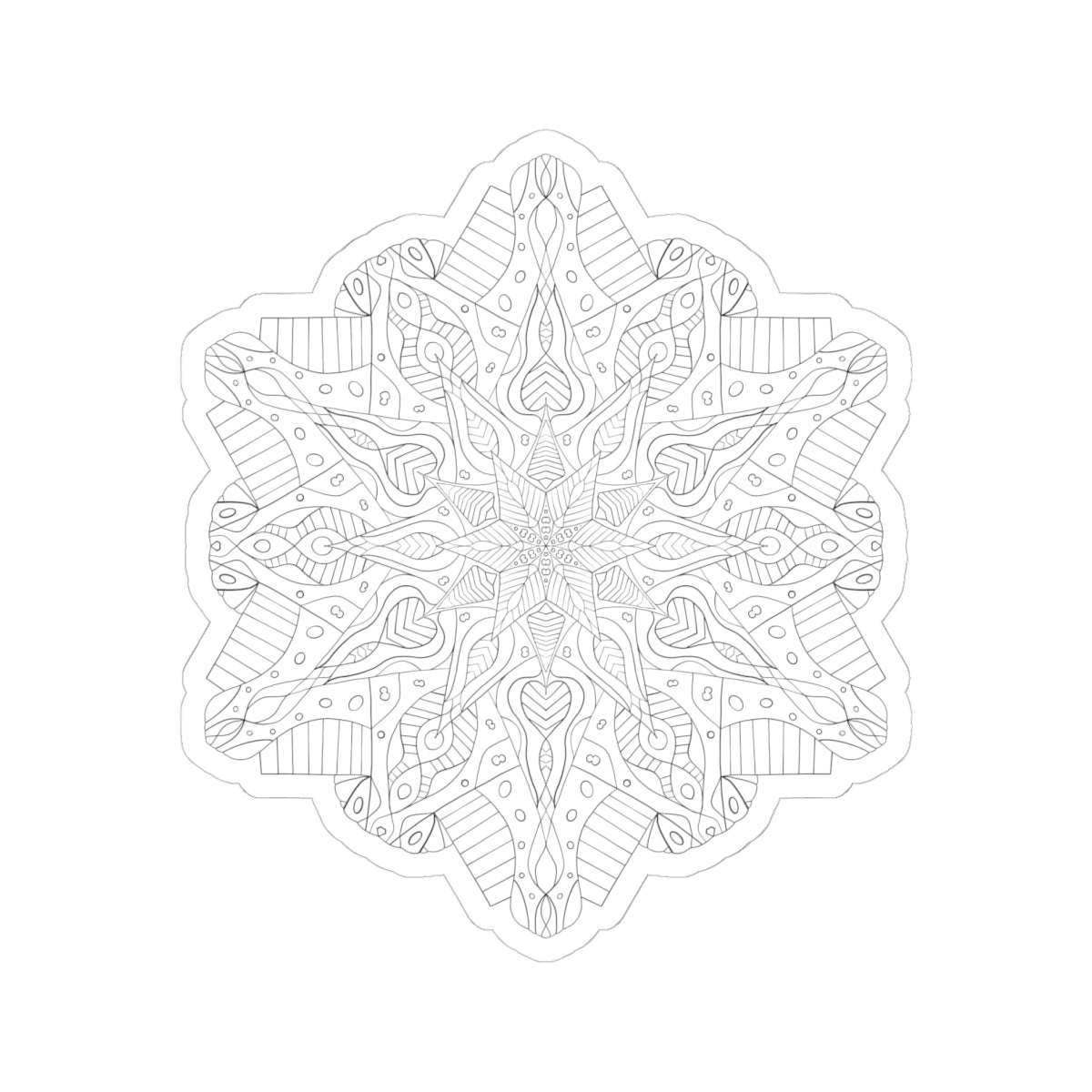 DIY Clematis Starburst Mandala 6x6 inch Kiss-cut Sticker (free US shipping)