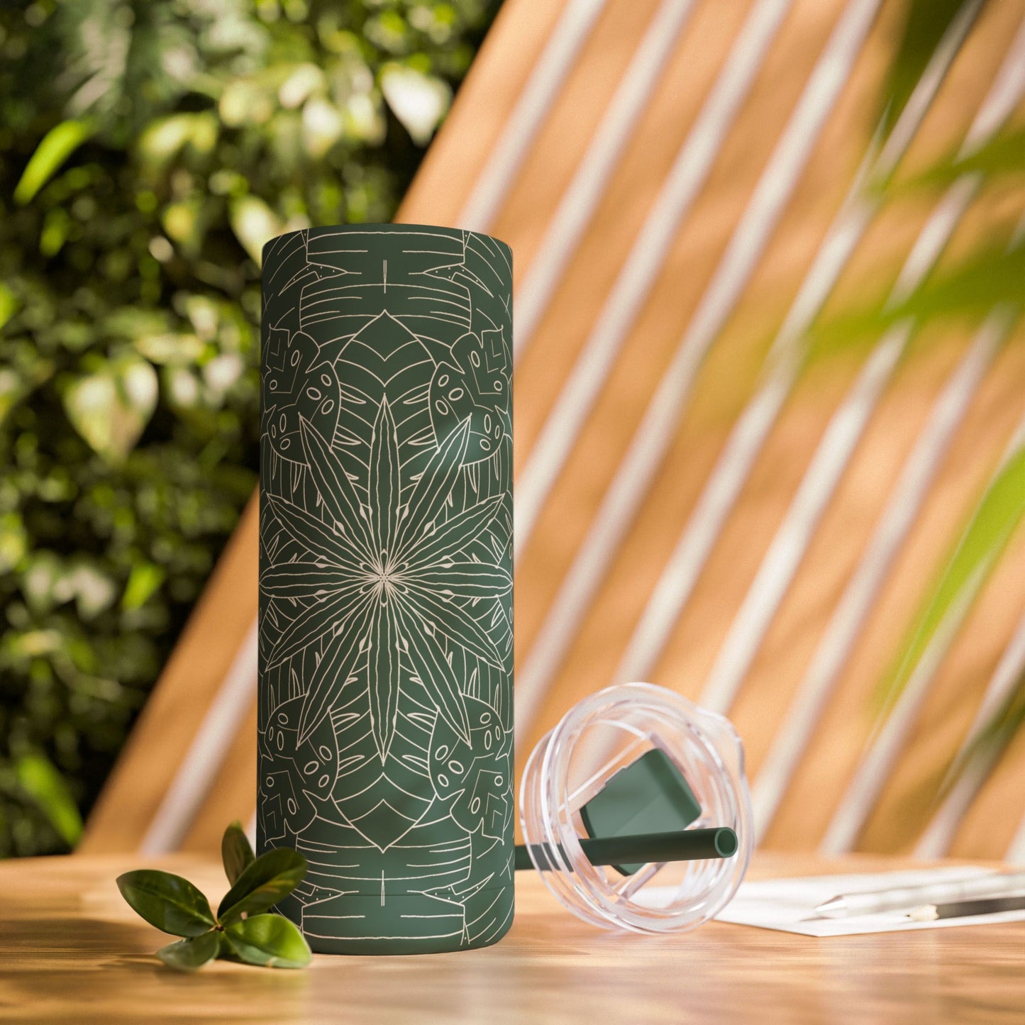 Chic Travel Tumbler, Floral Design, Eco-Friendly Travel Cup (free US shipping)