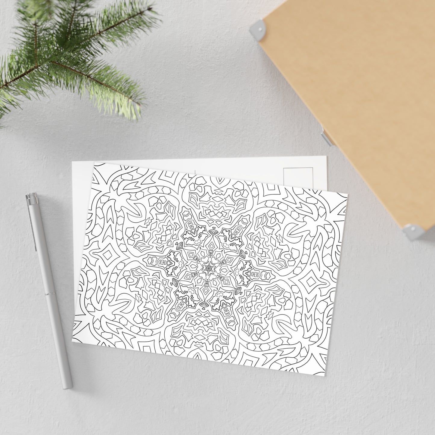 DIY Passionflower Mandala 7x5 Postcard (free US shipping)