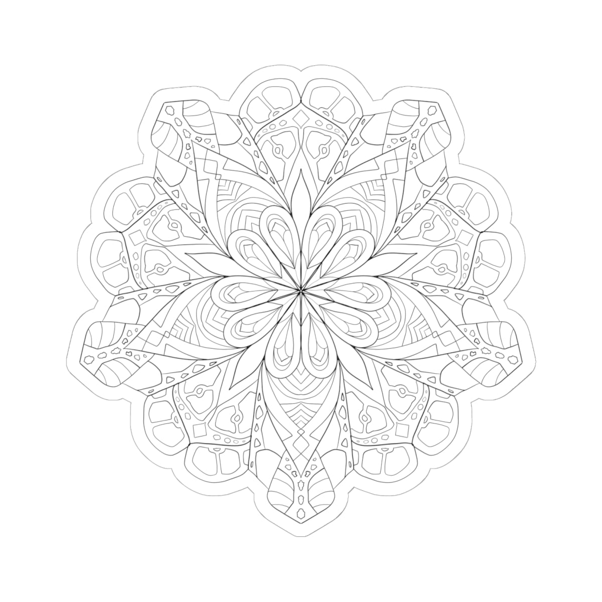 DIY Floral Butterfly Mandala 6x6 inch Kiss-Cut Sticker (free US shipping)