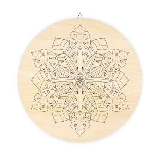 Floral Mandala Wood Wall Plaque, Coloring project, (free US shipping)
