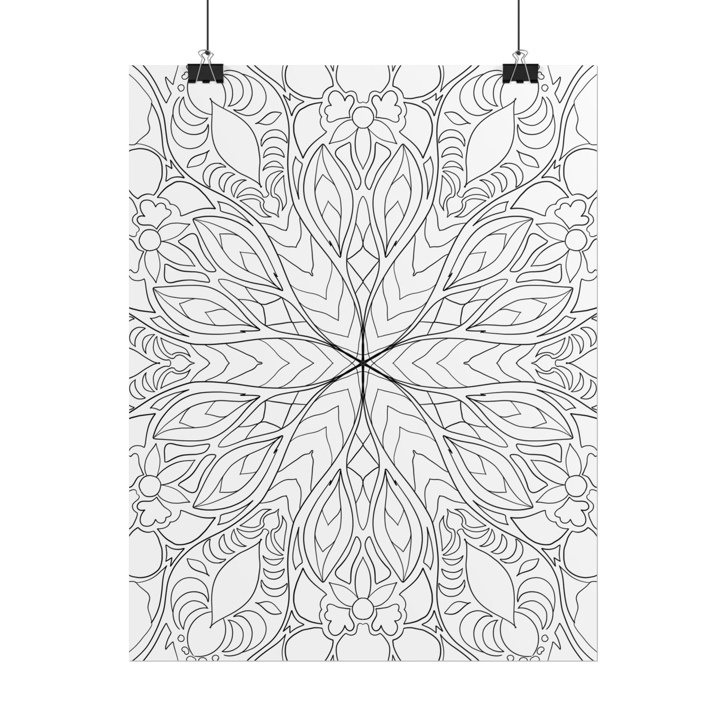 Intricate Mandala Rolled Poster 11x14in, Coloring project (free US shipping)