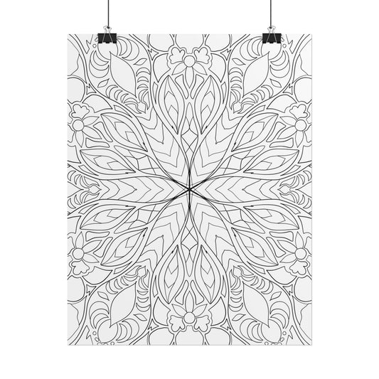 Intricate Mandala Rolled Poster 11x14in, Coloring project (free US shipping)