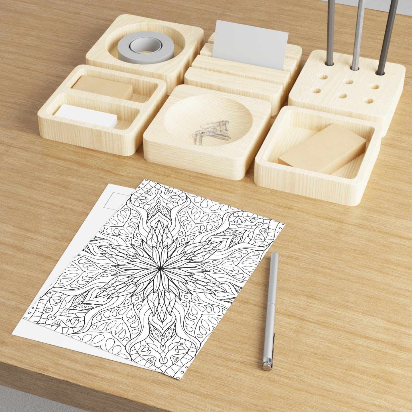 DIY Starburst Dahlia Mandala 7x5 Postcard (free US shipping)