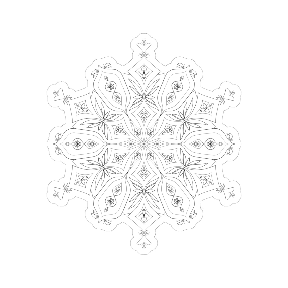 DIY Plantain Lily Mandala 6x6 inch Sticker (free US shipping)