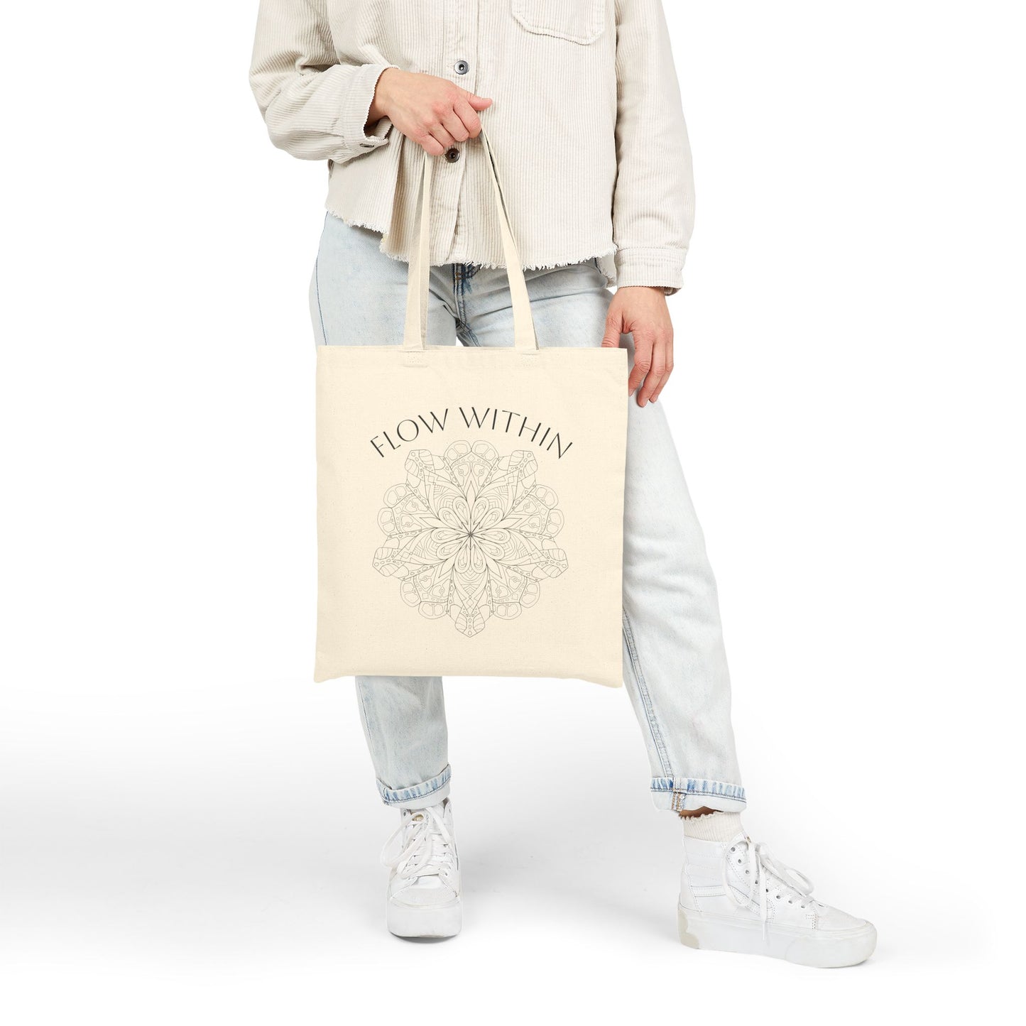 Cotton Eco-Friendly 'Flow Within' Canvas Tote Bag (free US shipping)