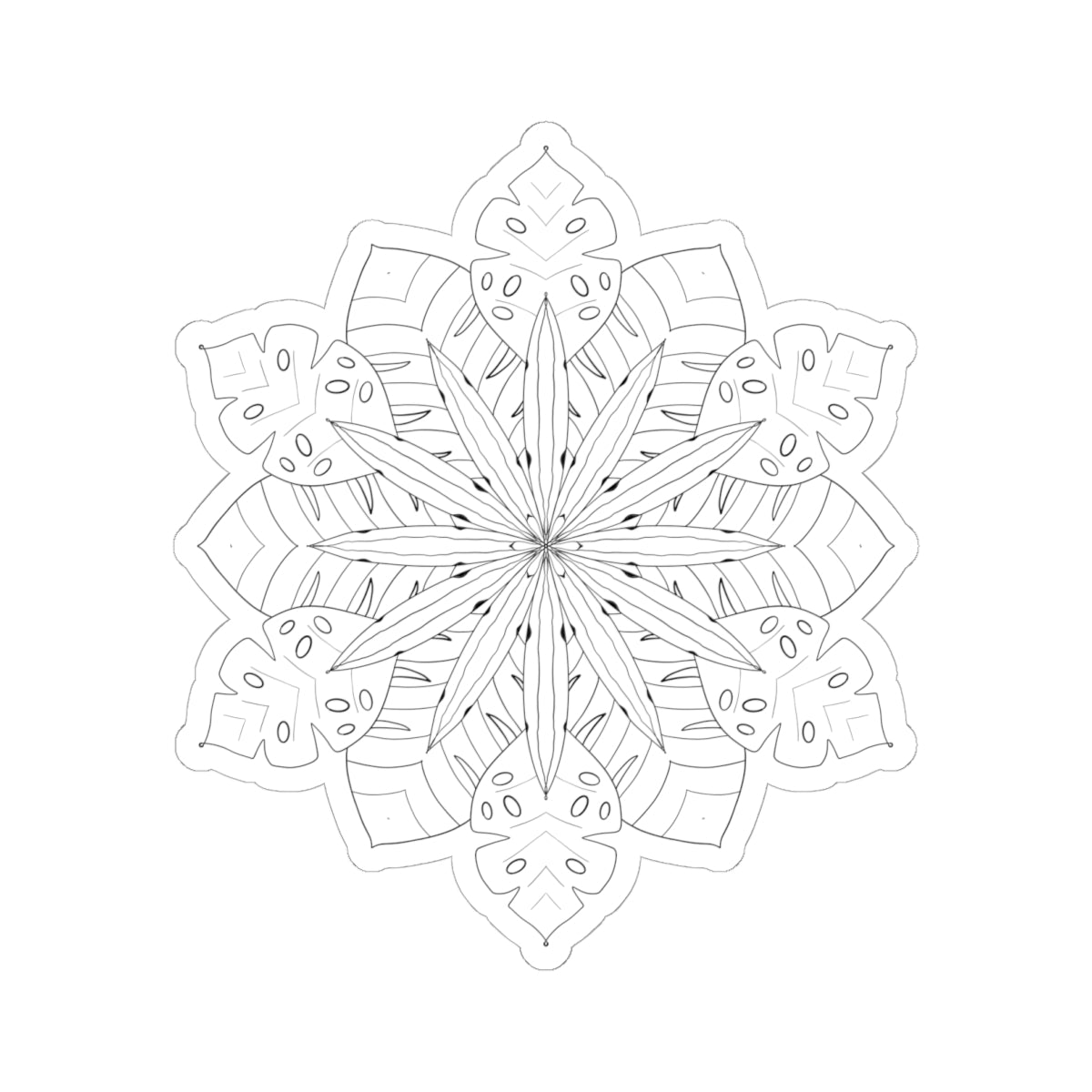 DIY Jungle Star Mandala 6x6 inch Kiss-cut Sticker (free US shipping)