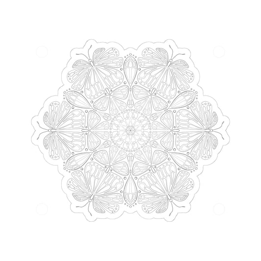 DIY Monarch Butterfly Mandala 6x6 inch Kiss-Cut Sticker (free US shipping)