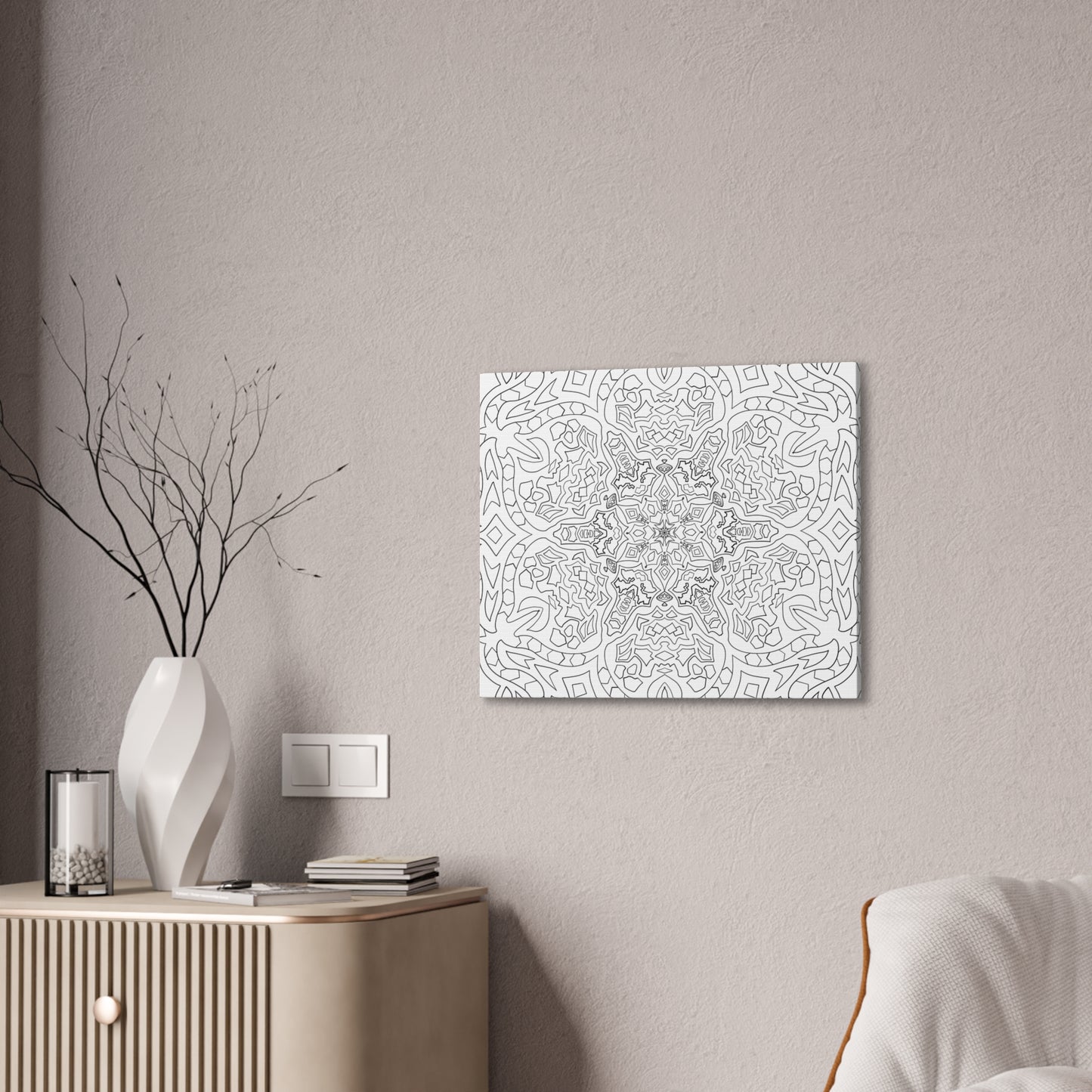 DIY Passionflower Mandala Canvas Wall Art (free US shipping)