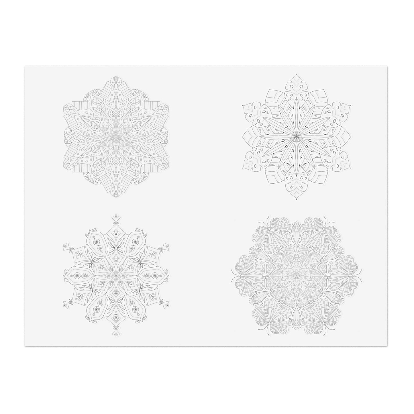 Coloring DIY Mandala Sticker Sheet, 8.5x11 inches (free US shipping)