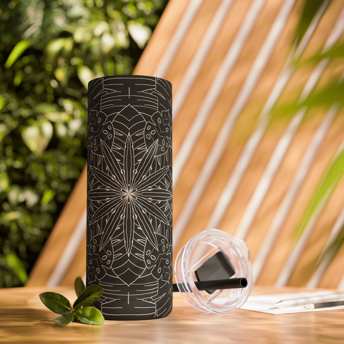 Chic Travel Tumbler, Floral Design, Eco-Friendly Travel Cup (free US shipping)