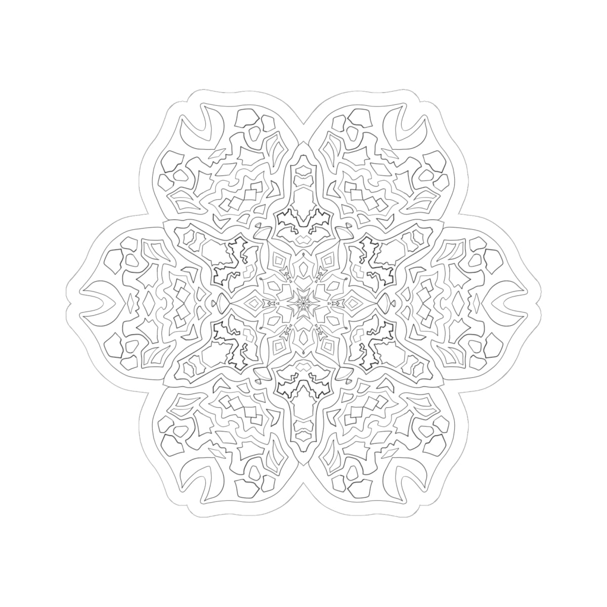 DIY Passionflower Mandala 6x6 inch Kiss-Cut Sticker (free US shipping)