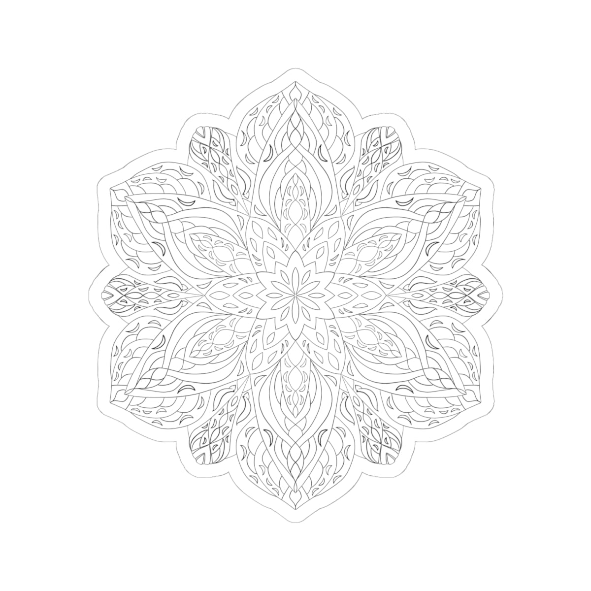 DIY Lotus Flower Mandala 6x6 Kiss-Cut Sticker (free US shipping)