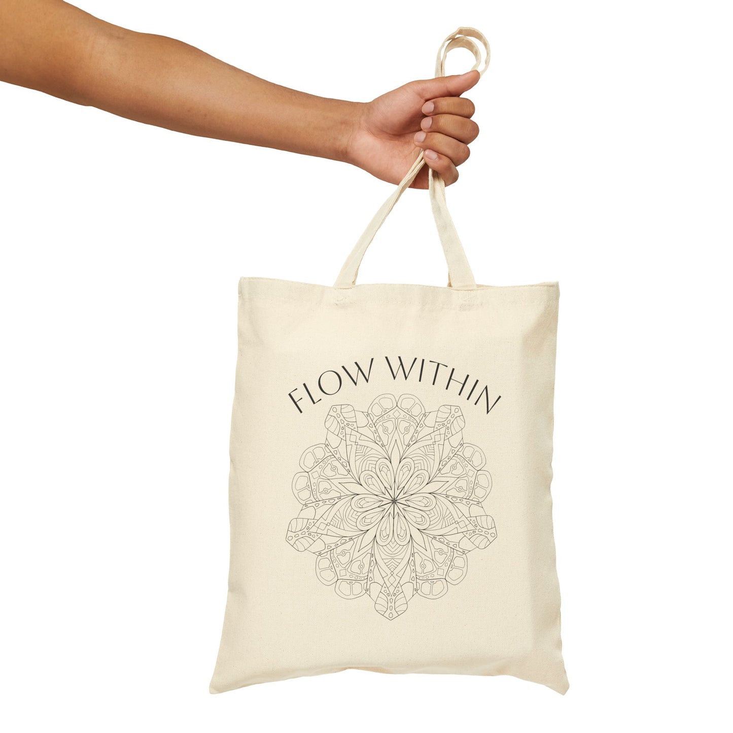 Cotton Eco-Friendly 'Flow Within' Canvas Tote Bag (free US shipping)