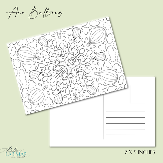 DIY Air Balloon 7x5 Postcard (free US shipping)