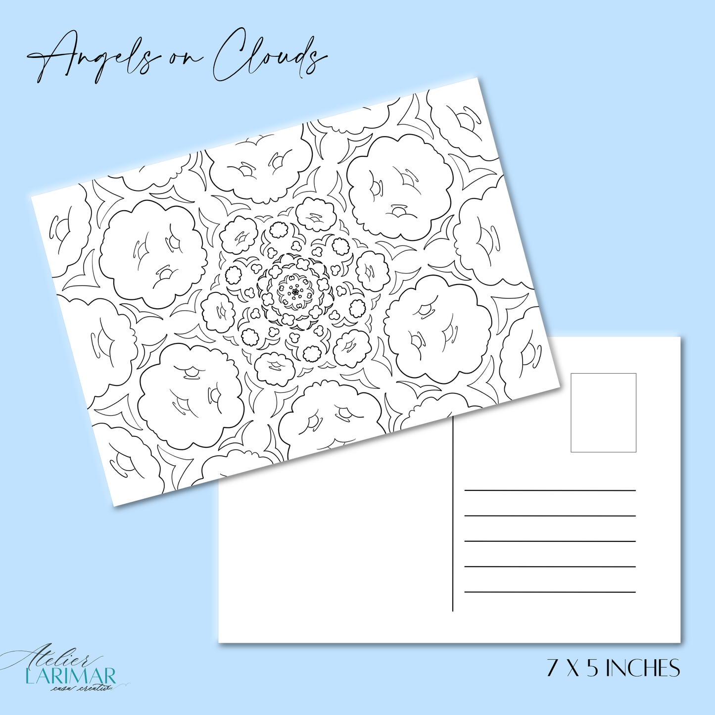 DIY Angels on Clouds 7x5 Postcard (free US shipping)