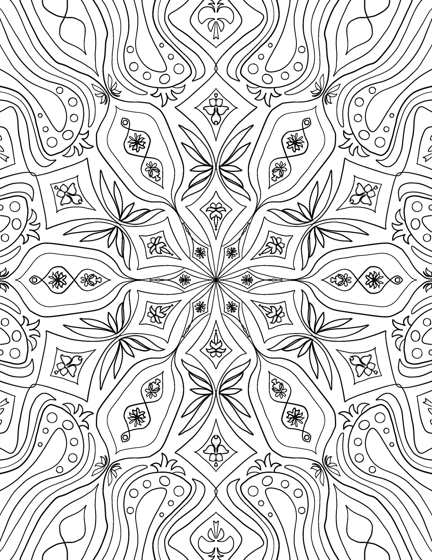12 Hand-Drawn High-Quality Vector Mandalas Coloring Pages–12 Digital Files (PDF White Background 300 DPI)–Printable  - For Mindfulness & Relaxation