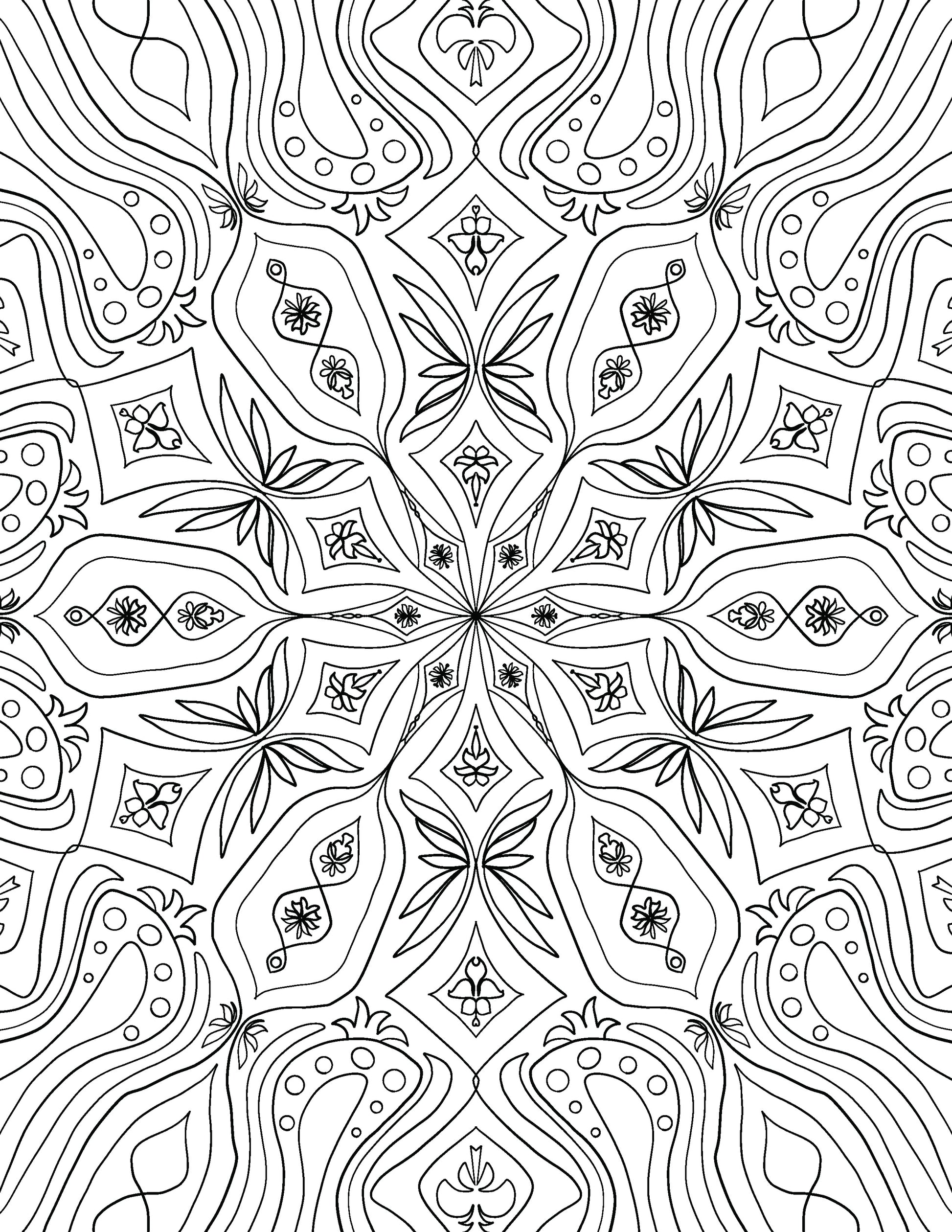 12 Hand-Drawn High-Quality Vector Mandalas Coloring Pages–12 Digital Files (PDF White Background 300 DPI)–Printable  - For Mindfulness & Relaxation